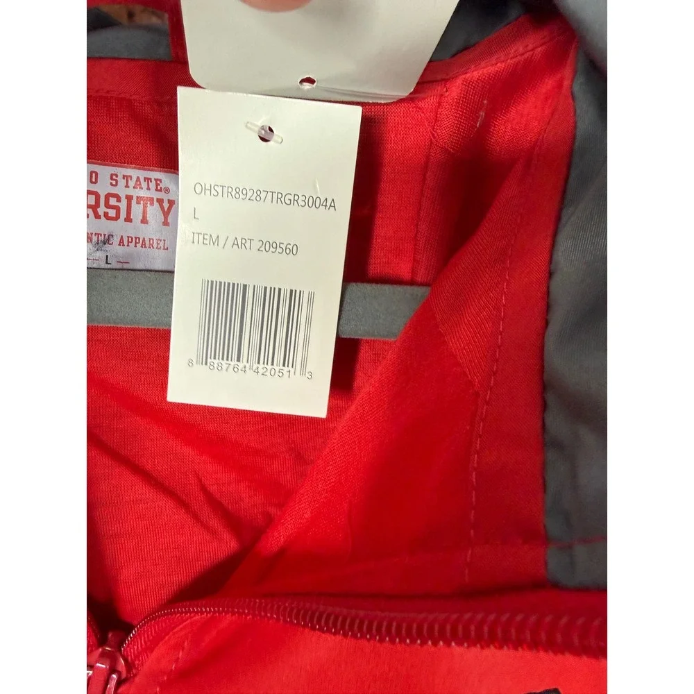Ohio State Buckeyes Mens LG Red Quarter Zip Windbreaker Jacket Varsity Apparel